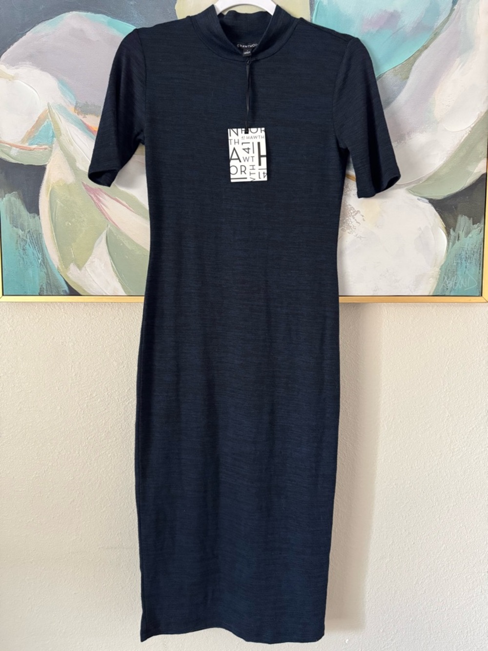 41 Hawthorn Classic Navy Knit Midi Dress Size S